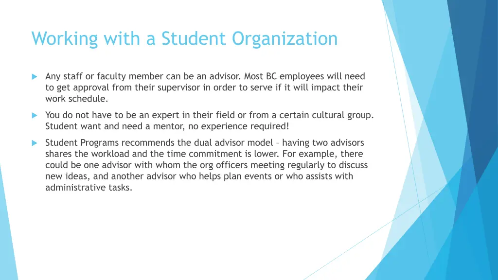 working with a student organization 1