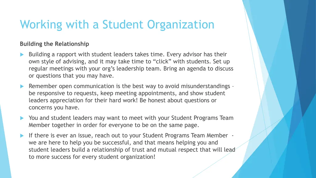 working with a student organization 2