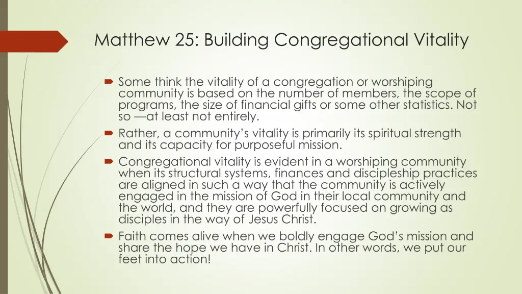 matthew 25 building congregational vitality 2