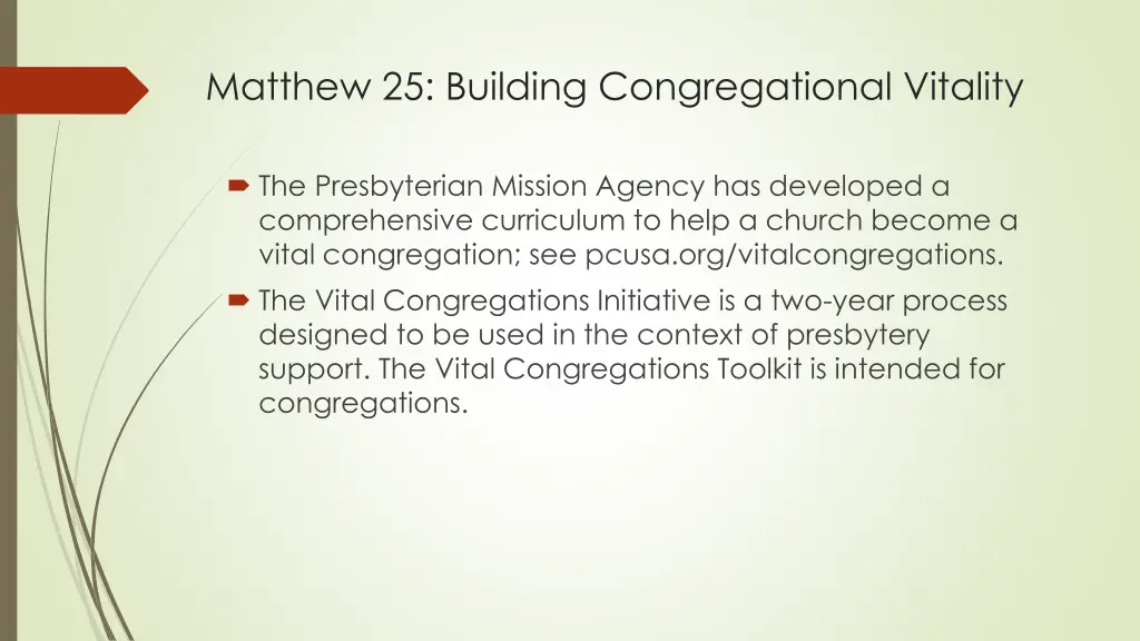 matthew 25 building congregational vitality 5