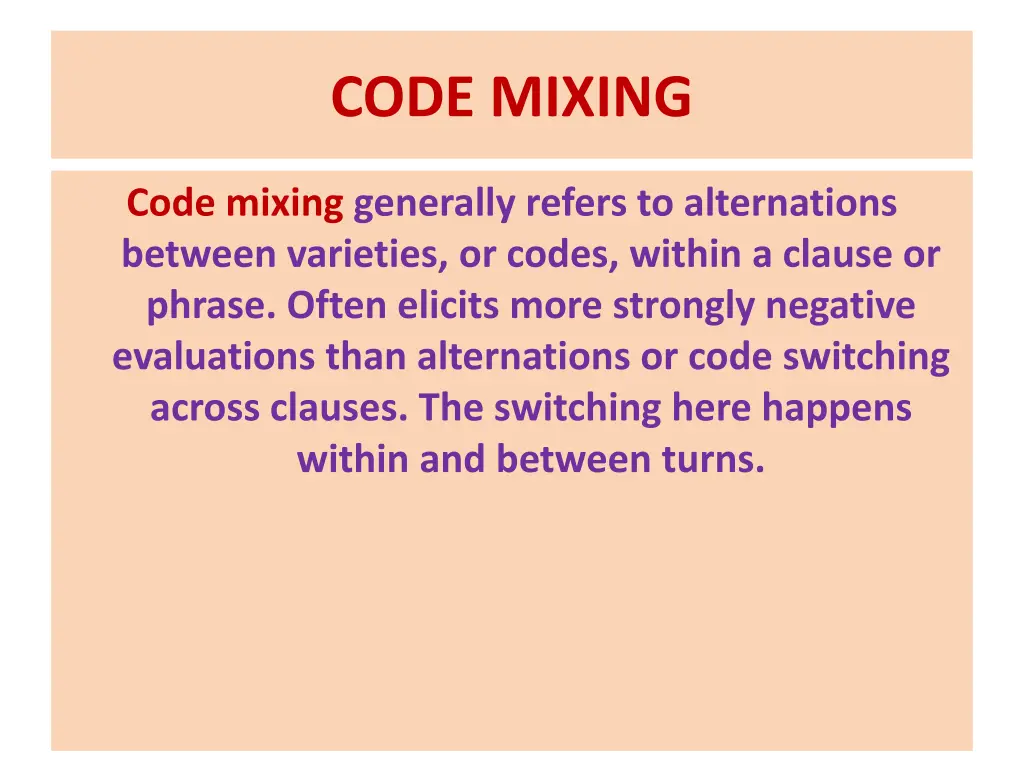 code mixing