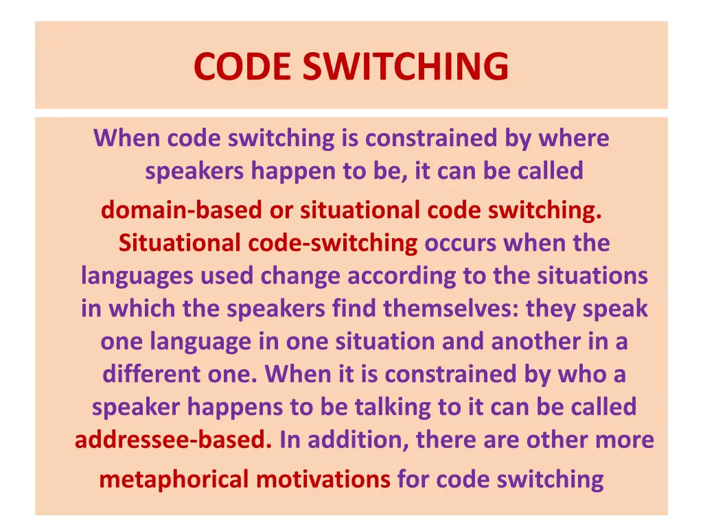 code switching 1