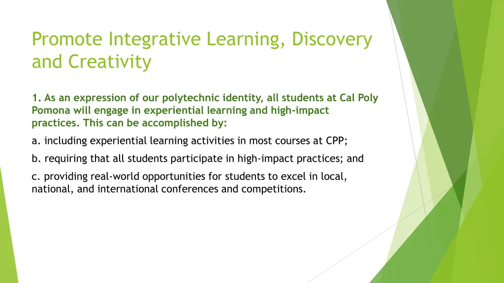 promote integrative learning discovery