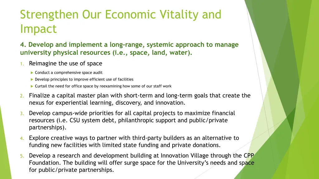 strengthen our economic vitality and impact 2