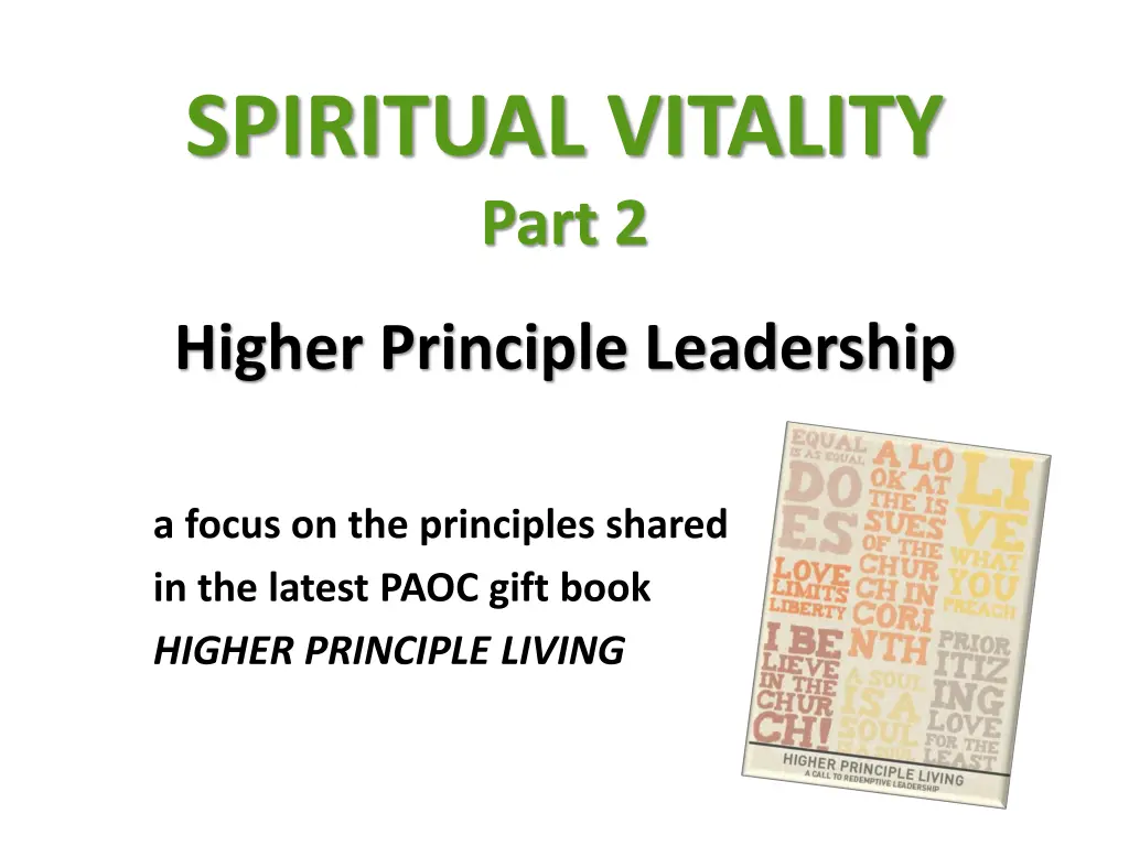 spiritual vitality part 2