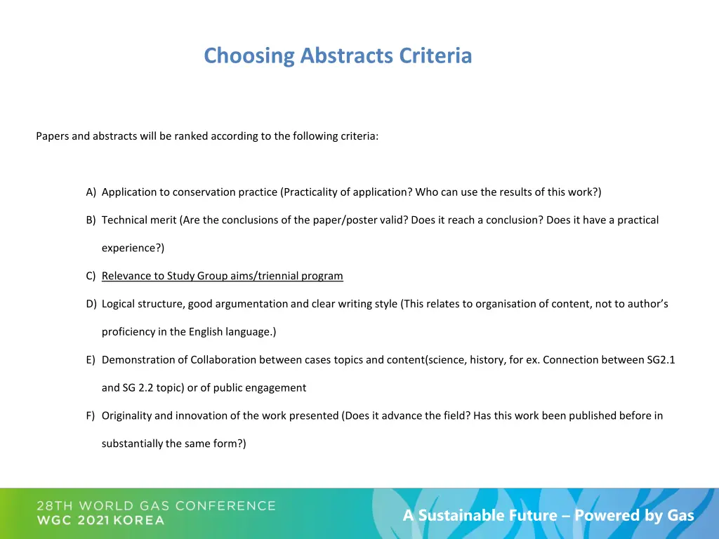 choosing abstracts criteria