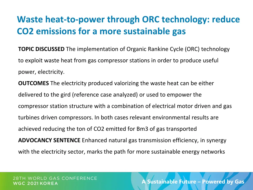 waste heat to power through orc technology reduce