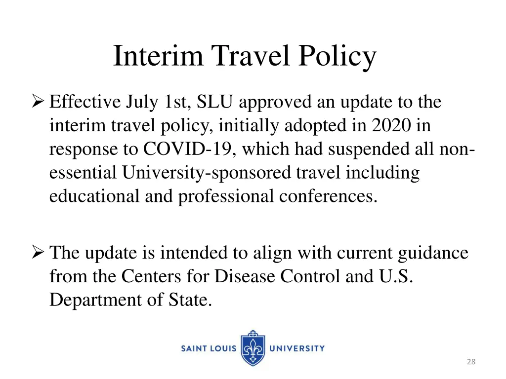 interim travel policy