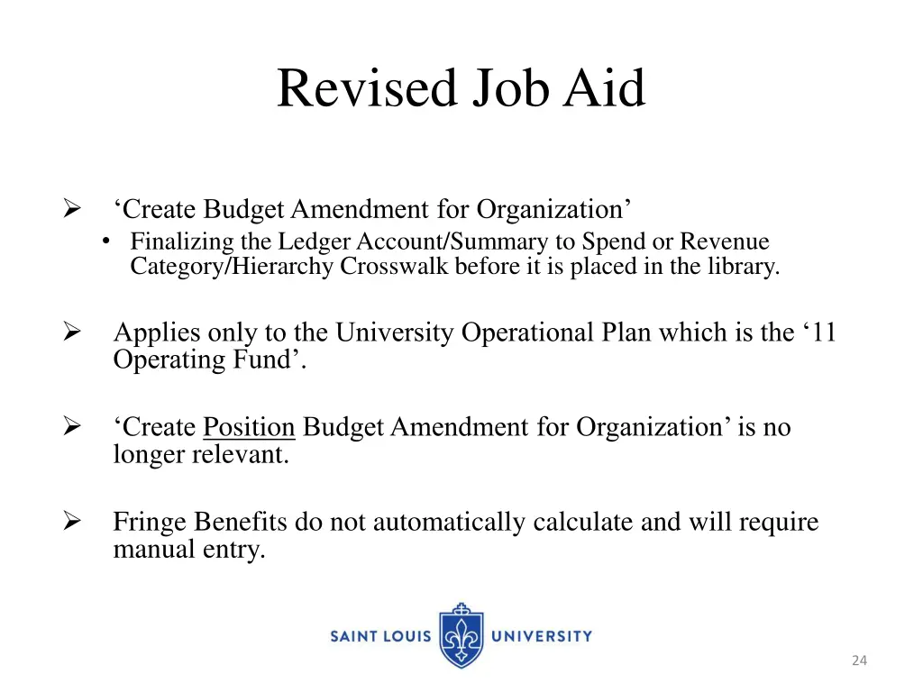 revised job aid