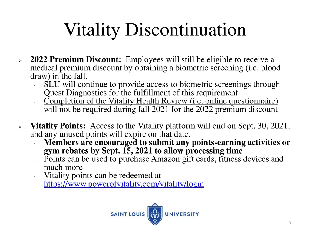 vitality discontinuation