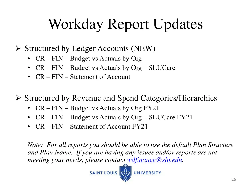 workday report updates