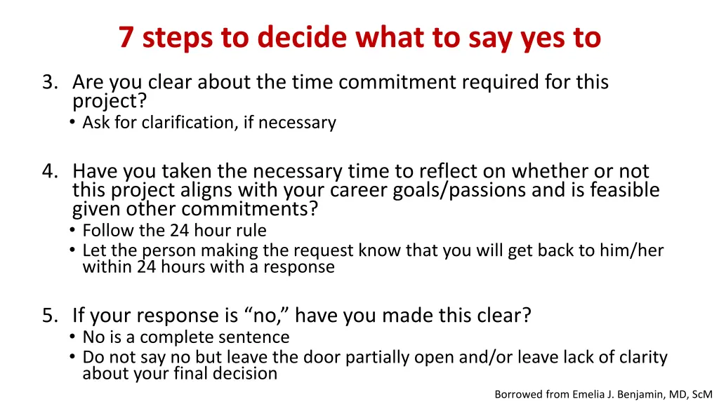 7 steps to decide what to say yes to 1