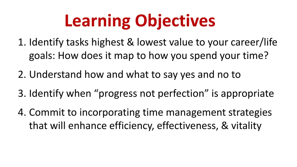 learning objectives