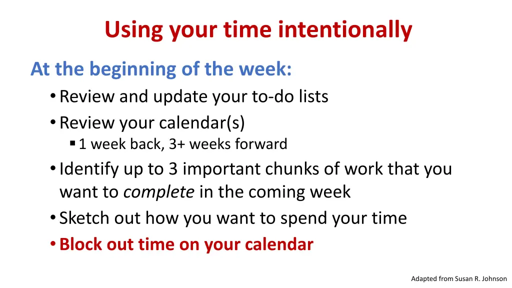 using your time intentionally