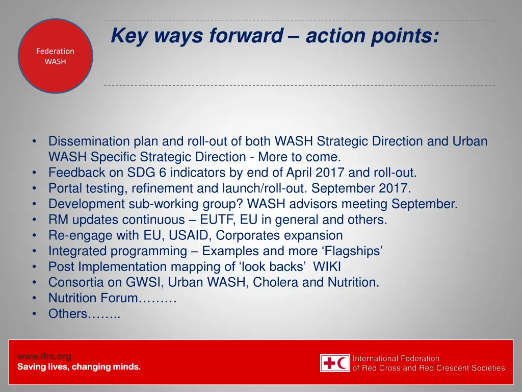 key ways forward action points