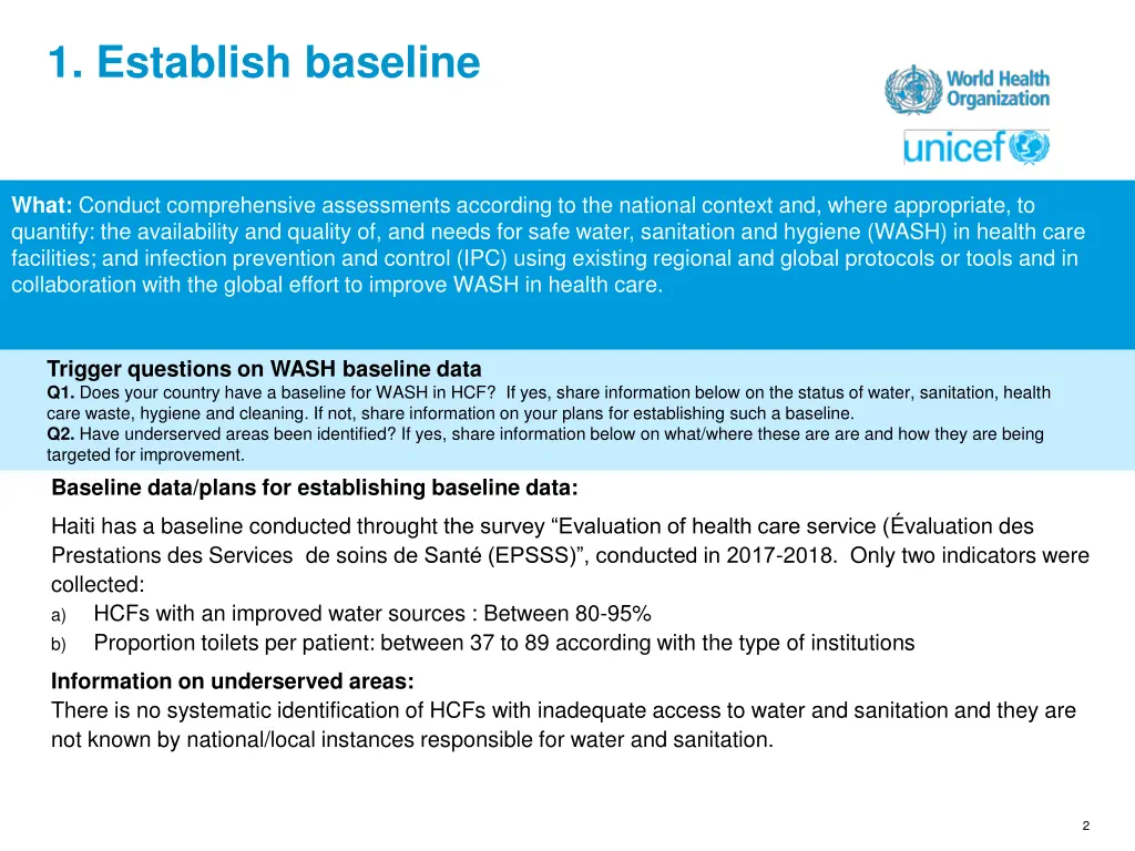 1 establish baseline