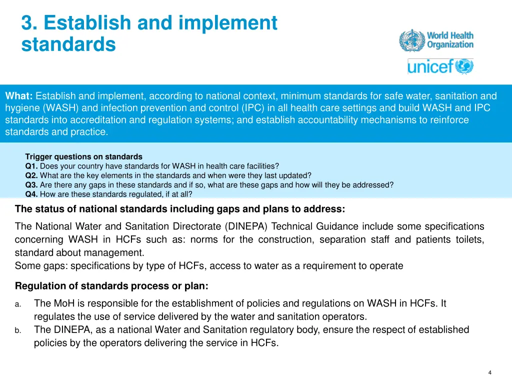 3 establish and implement standards