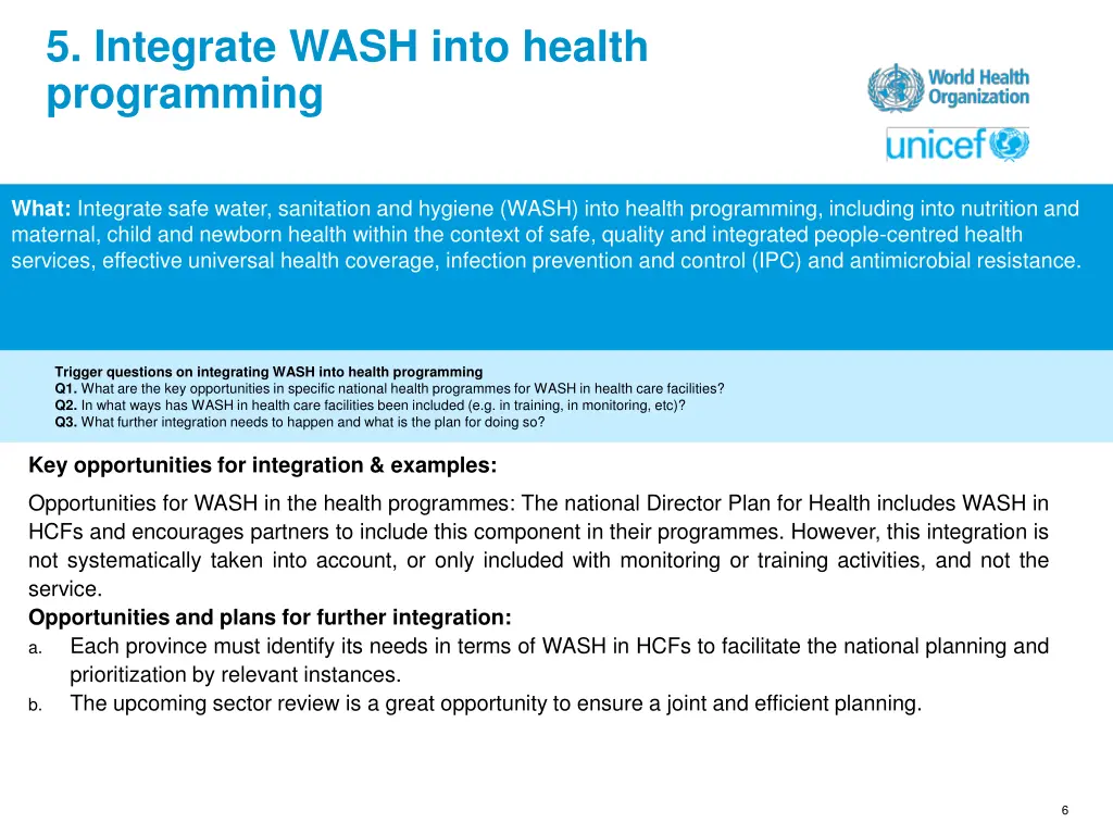 5 integrate wash into health programming