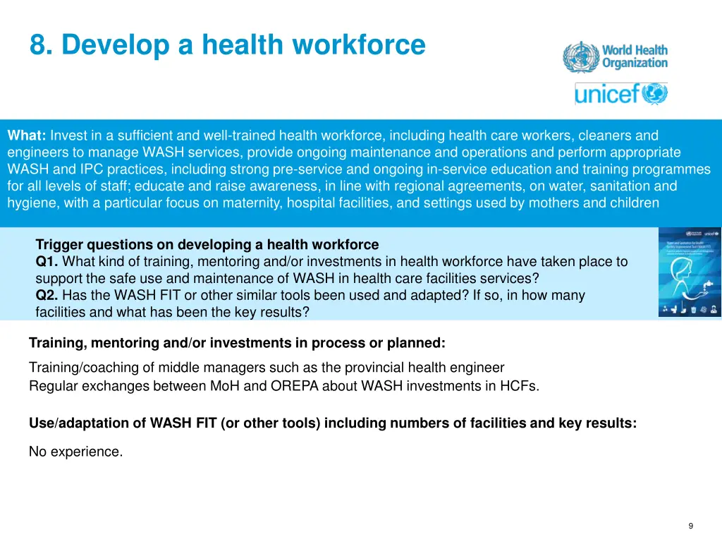 8 develop a health workforce