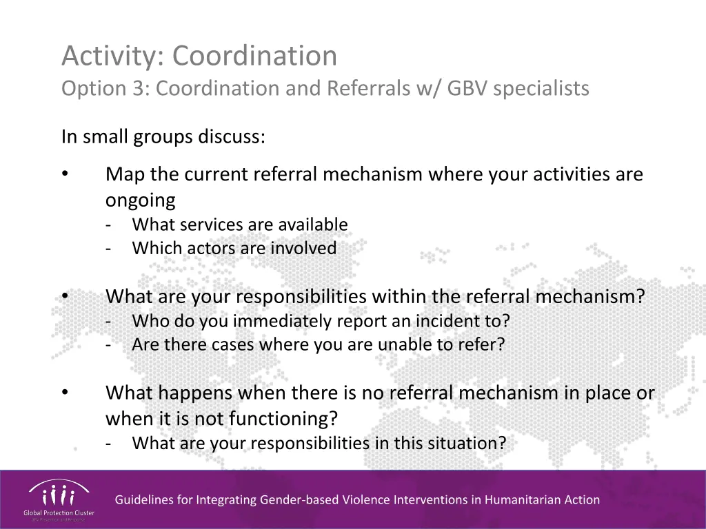 activity coordination option 3 coordination