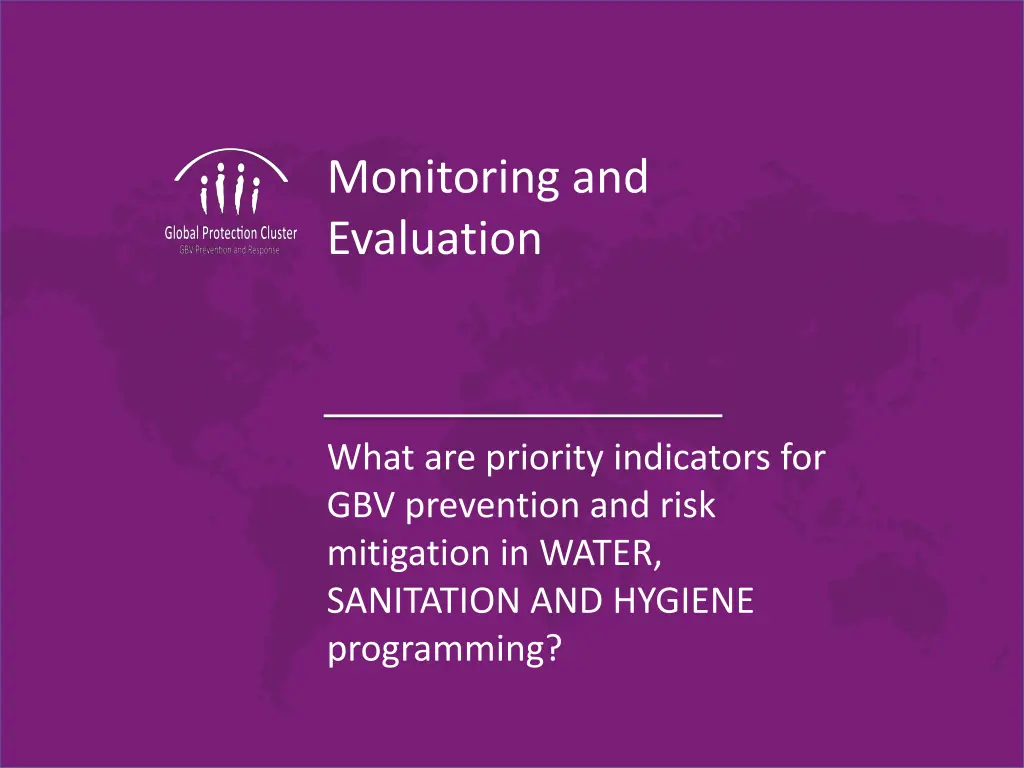 monitoring and evaluation