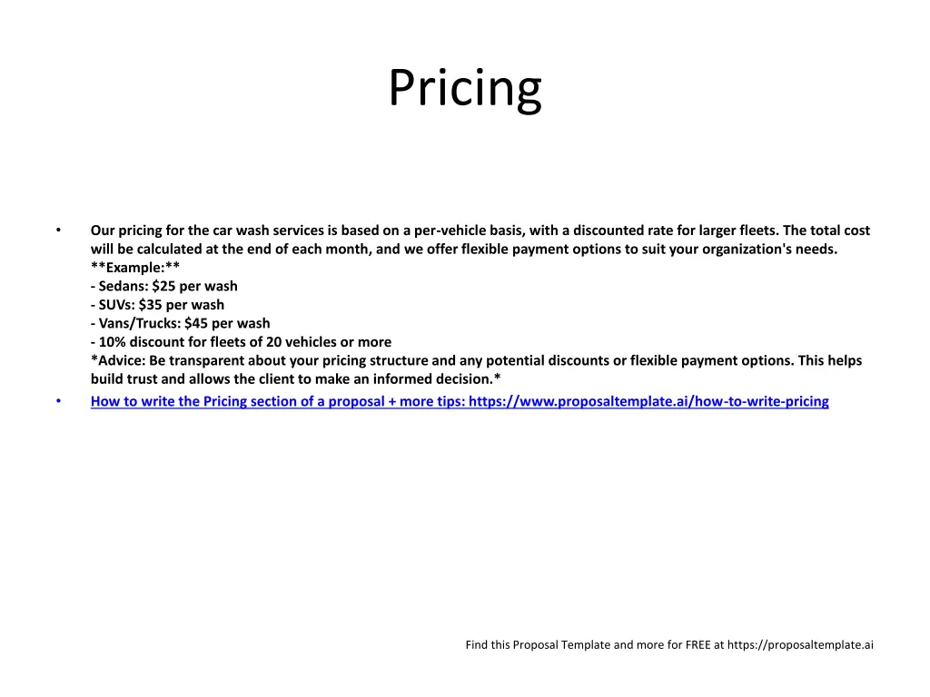 pricing