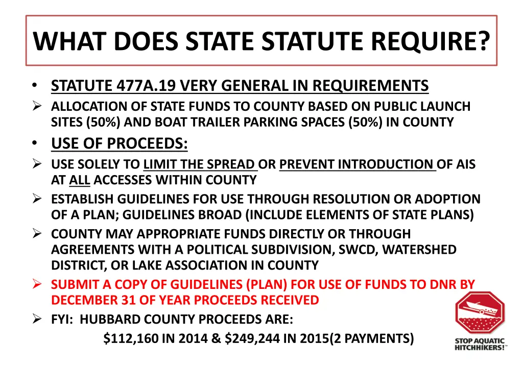 what does state statute require