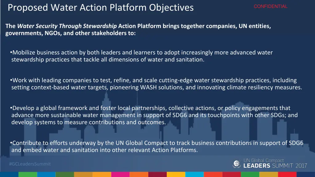 proposed water action platform objectives