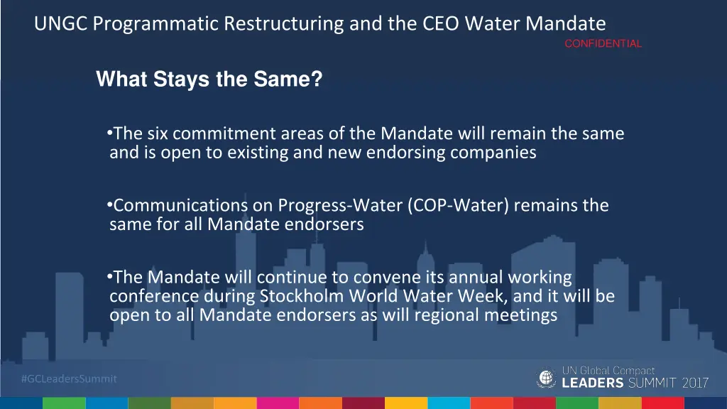 ungc programmatic restructuring and the ceo water