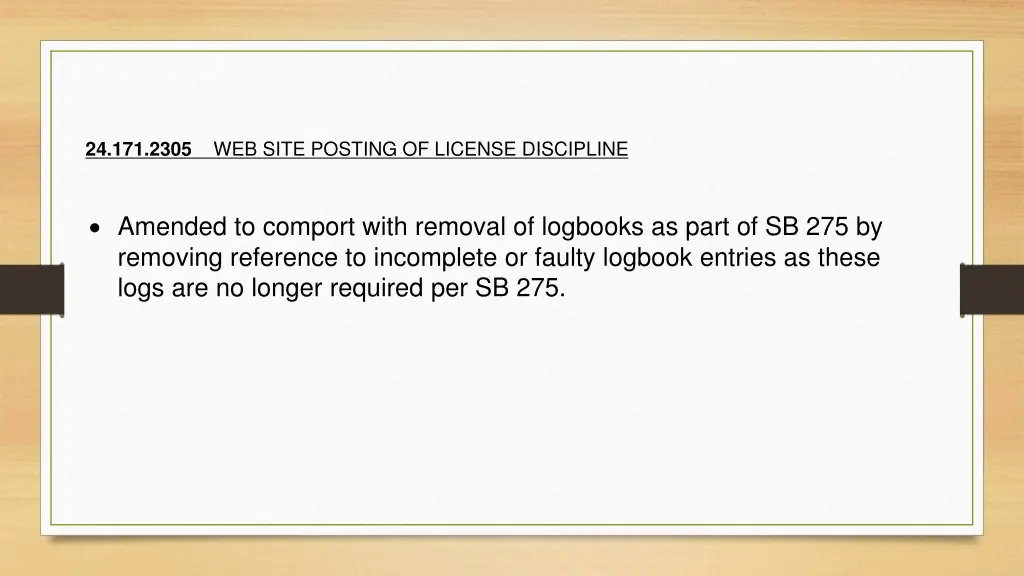 web site posting of license discipline