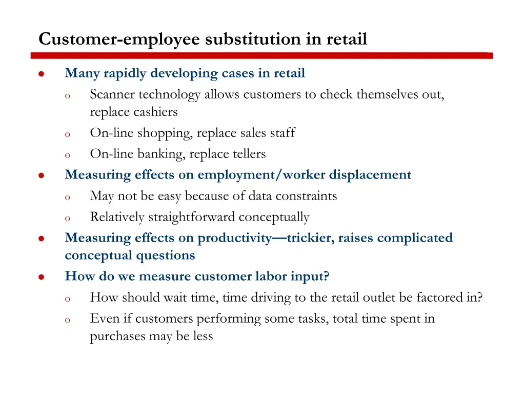 customer employee substitution in retail