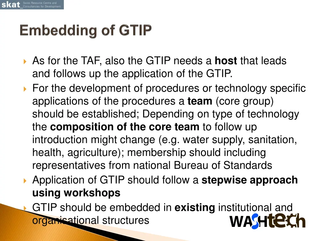 as for the taf also the gtip needs a host that