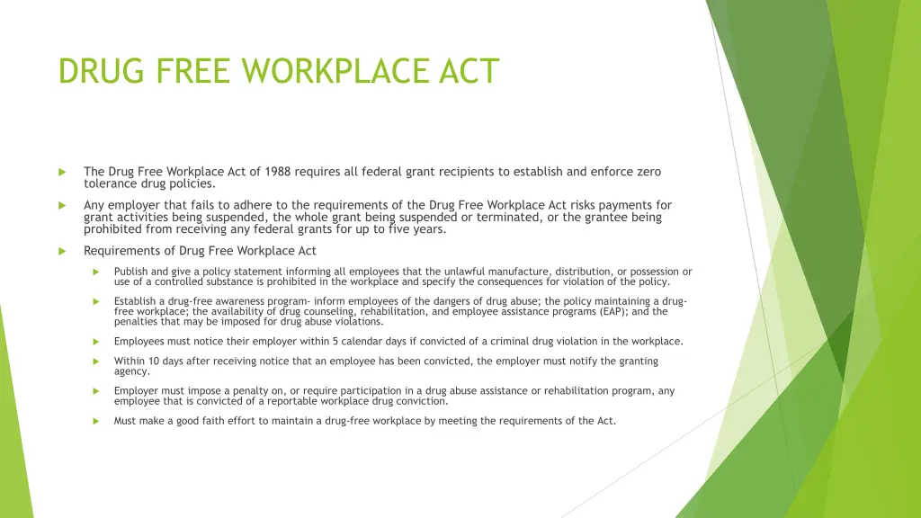 drug free workplace act