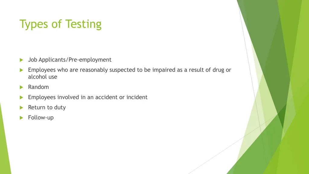 types of testing