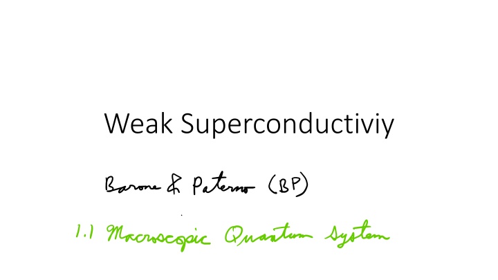 weak superconductiviy