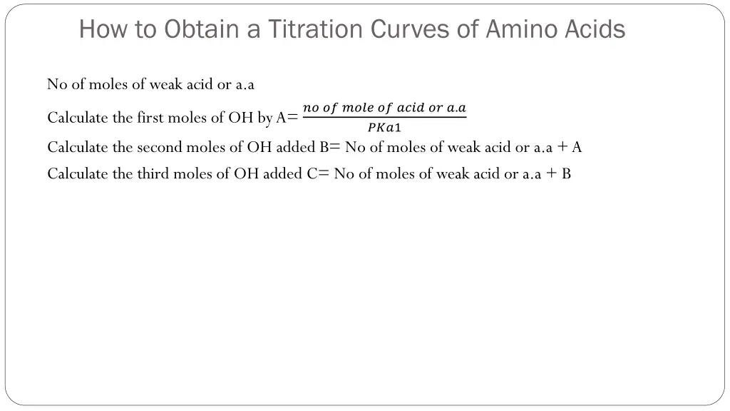 how to obtain a titration curves of amino acids