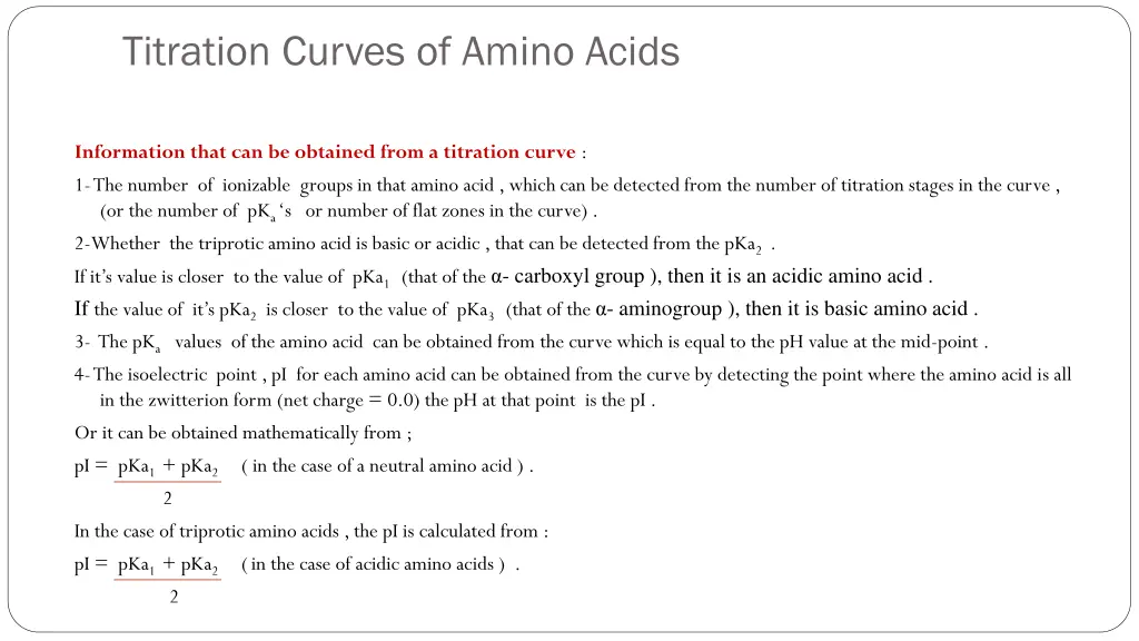 titration curves of amino acids