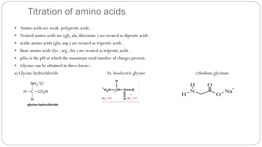 titration of amino acids