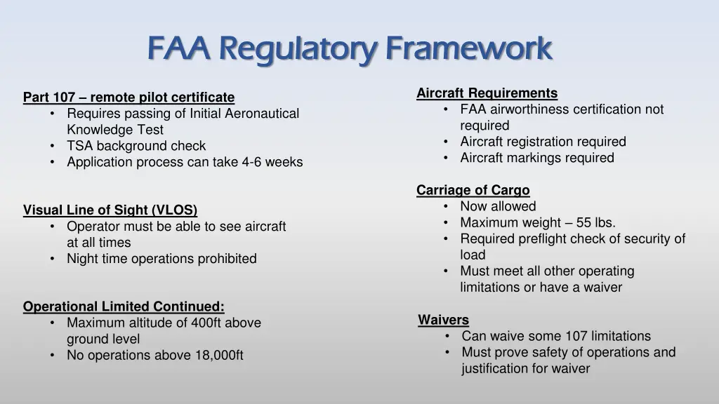 faa regulatory framework faa regulatory framework