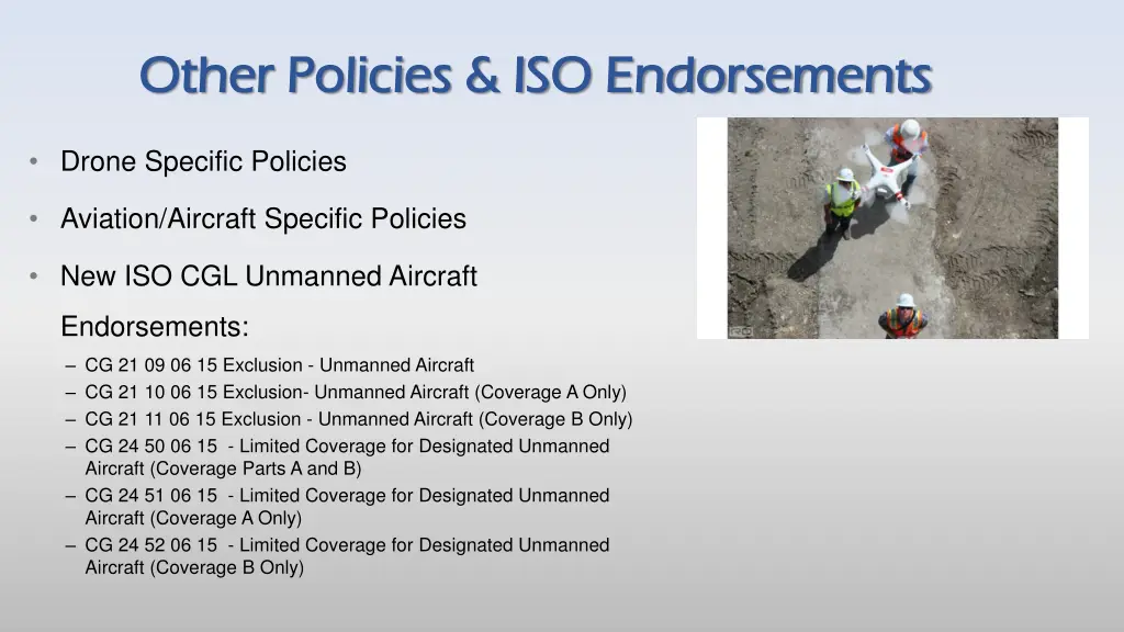 other policies iso endorsements other policies