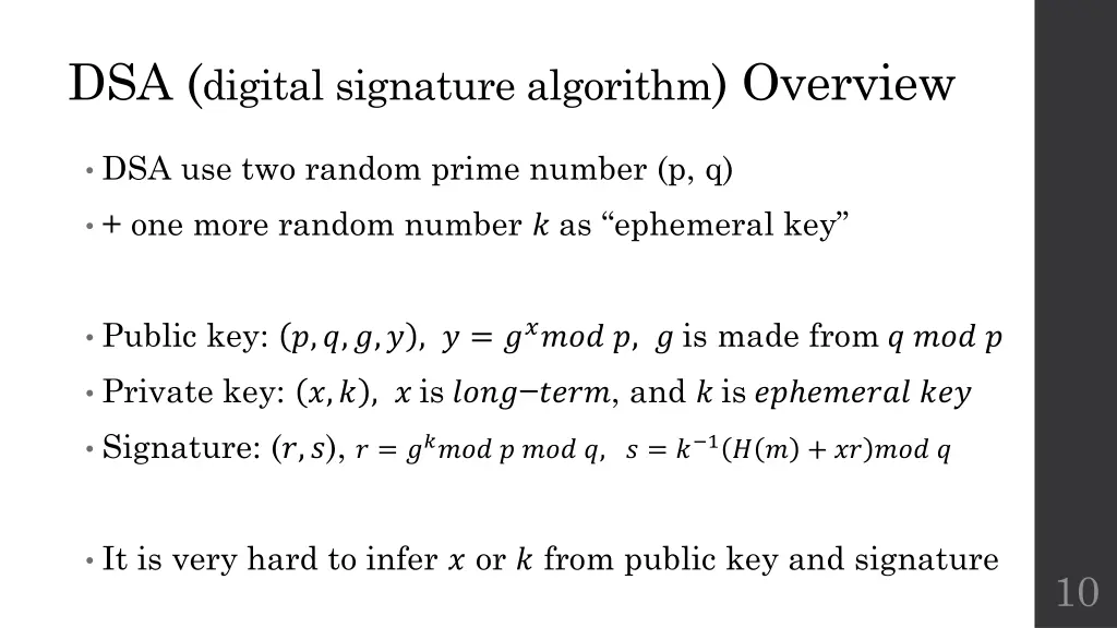 dsa digital signature algorithm overview