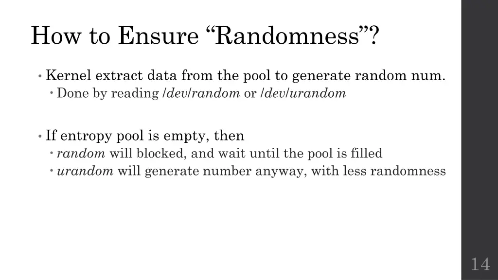 how to ensure randomness 1