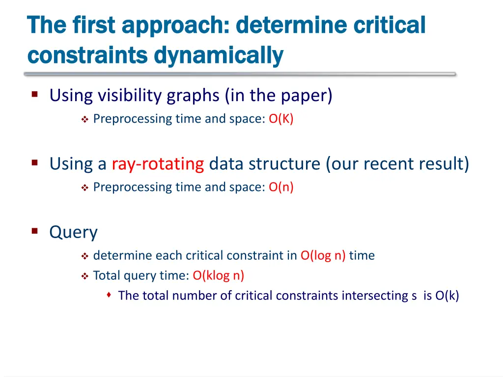 the first approach determine critical the first