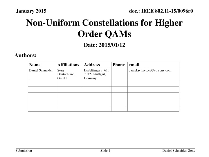 january 2015 non uniform constellations