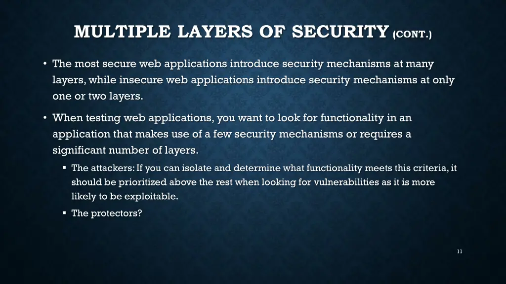 multiple layers of security cont 1