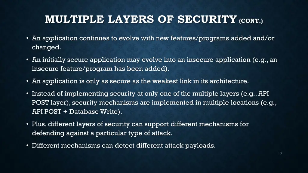 multiple layers of security cont