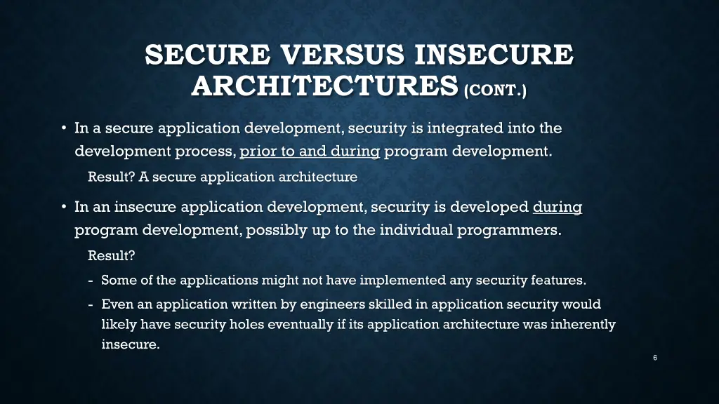 secure versus insecure architectures cont