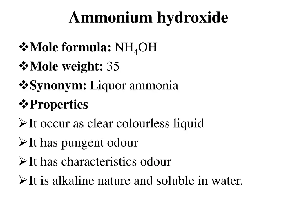 ammonium hydroxide