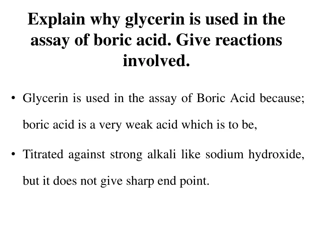 explain why glycerin is used in the assay