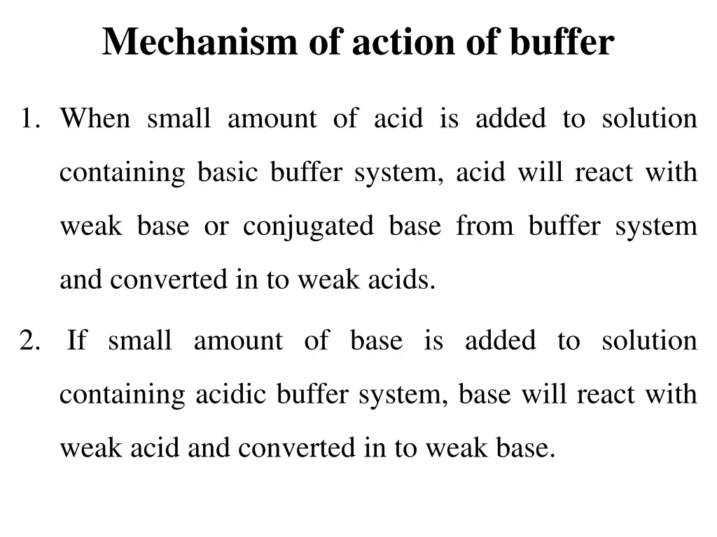 mechanism of action of buffer